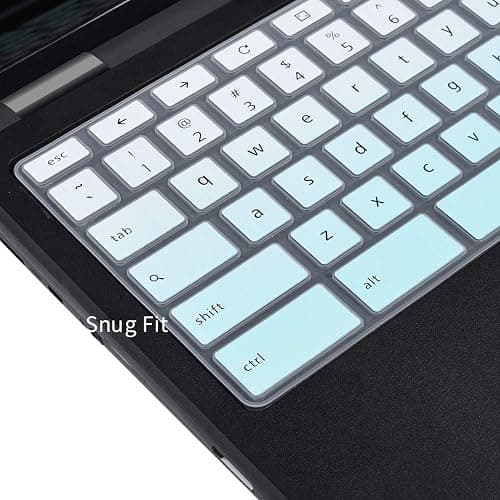 Keyboard Cover for DELL Inspiron 11.6" Chromebook/DELL Chromebook 11 3100 C3181 3120 3180 3181 3189 5190 11.6 inch/DELL Chromebook 13 3380 13.3" Chromebook Protective Skin, Ombre Mint Green thumbnail 3