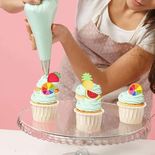 Whaline 4 Pack Fruit Shaped Silicone Mold Pineapple Lemon Watermelon Strawberry Chocolate Candy Baking Mould 3D Summer Fruit Ice Mold for DIY Jelly Fondant Soap Gummy Cake Cupcake Topper Decoration thumbnail 6