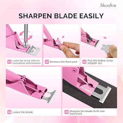 MelodySusie Acrylic Nail Clippers with 15pcs Magnet Sizers, Professional Nail Clippers Cutters for Long Acrylic Gel Nails Tips, Adjustable Stainless Nail Trimmer, Manicure Tool for Salon Home, Pink thumbnail 6