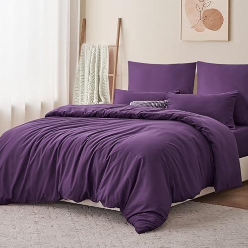 RUIKASI Bettwäsche 220x240 Lila 3teilig - Mikrofaser Bettwäsche-Sets OEKO-TEX, Bettbezüge 220 x 240cm + 2 Kissenbezüge 80x80cm mit Reißverschluss, Weich und Bügelfrei thumbnail 2