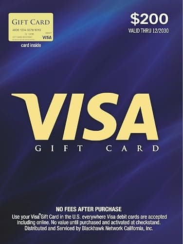 Visa $200 Gift Card (plus $6.95 Purchase Fee) - Image 1