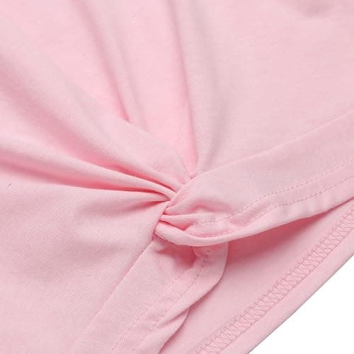 Arshiner Girls Casual Shirts Twist Front Short Sleeve Print Summer Tee Tops thumbnail 7