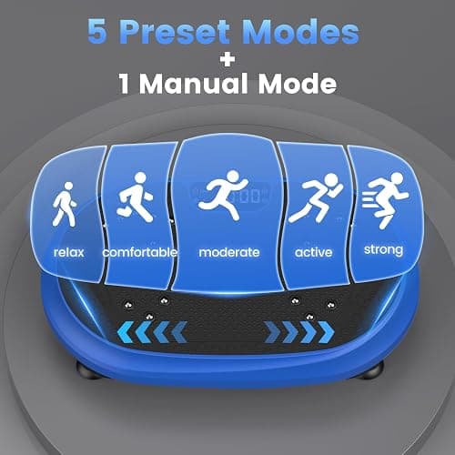 Vibration Plate Exercise Machine, Vibrating Fitness Platform for Lymphatic Drainage, Full Body Shaker Workout Equipment, Bluetooth Power Shaping Vibrate Plate, Board Sport for Home Exercise Gym, Blue thumbnail 5