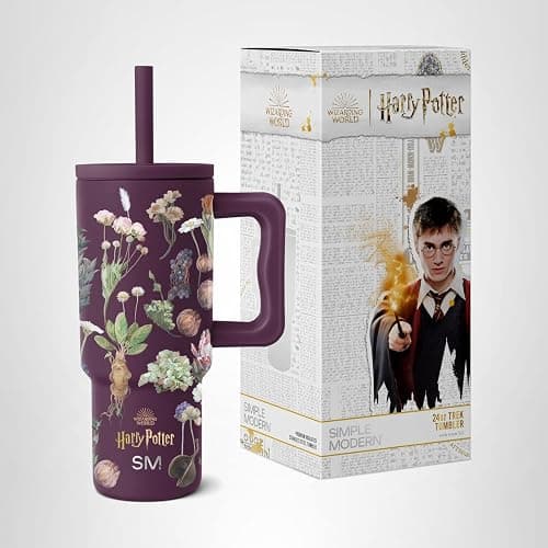 Simple Modern Harry Potter Kids 24 oz Tumbler with Handle and Silicone Straw Lid | Spill Proof and Leak Resistant | Reusable Stainless Steel Bottle | Gift Kids Boys Girls | Trek Collection | Herbology thumbnail 9