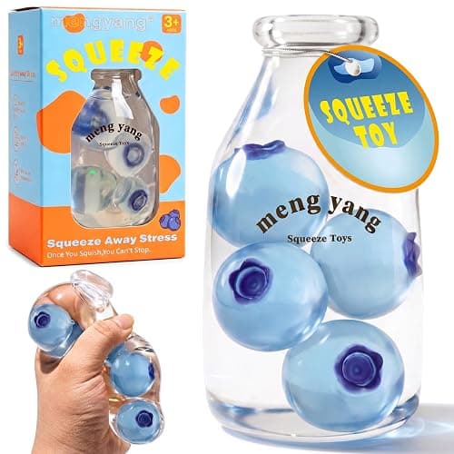 Bottle-Shaped Squishy Toy, Slow Rising Sensory Fidget Toy for Kids & Teens | Squeeze for a satisfying sensory feel with realistic blueberry shapes inside; fun for parties and stocking stuffers - Image 1