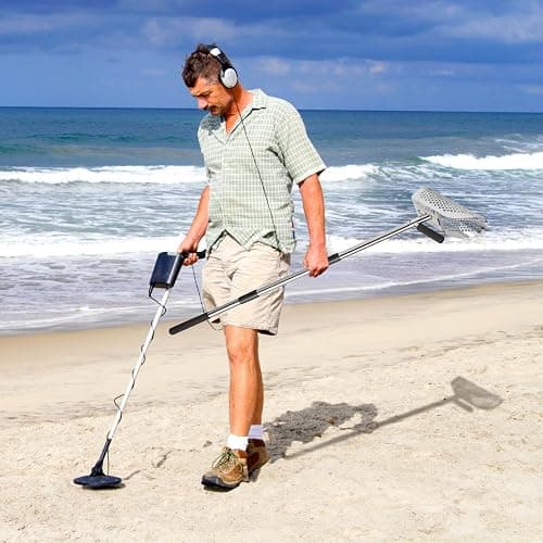GADFISH Sand Scoop for Metal Detecting, Metal Detector Scoop, Stainless Steel Sand Sifter Shovel, Fast Sifter Shovel for Underwater Treasure Hunting (Stainless Steel) thumbnail 2