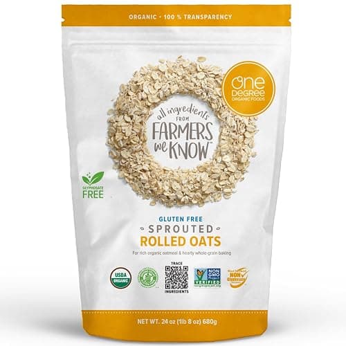 One Degree Organic Foods, Gluten Free, Sprouted Rolled Oats, 24oz, 1 pack - Rolled Oats - Image 1