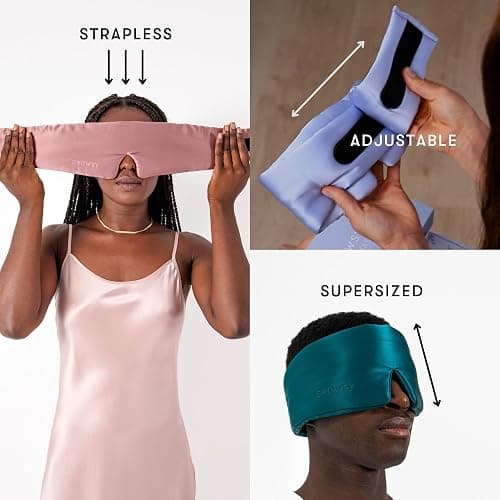 DROWSY Silk Sleep Mask. Face-Hugging, Padded Silk Cocoon for Luxury Sleep in Total Darkness. (Sunset Pink) thumbnail 7