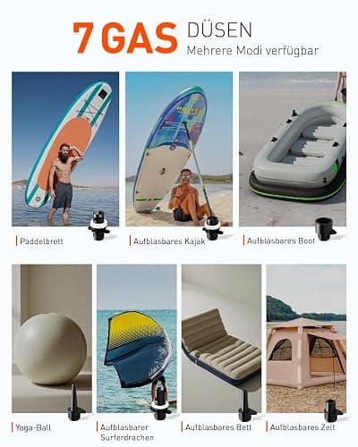 GICLE Sup Pumpe Akku,Tragbare 22PSI Inflator Sup Pumpe Elektrisch 12V DC Auto-Off 36W Typ C Inflator und Deflation Geeignet für aufblasbare Paddle Board,Portable Boot,Wasser Sport thumbnail 7