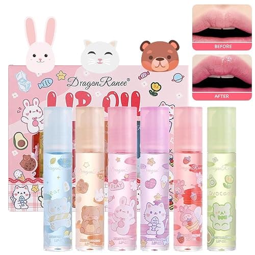 Ninnyi 6 PCS Lip Gloss Sets for Teenage Girls, Mini Fruit Lipgloss Pack for kids, Long Lasting Lip Glow Balm Lip Care - Image 1
