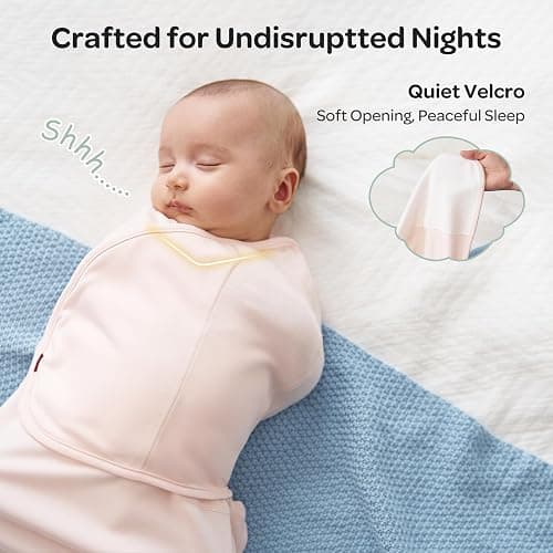 Momcozy Swaddles for Newborns, Quiet Fastener Suitable for Infant 0-3 Months, New-Parent-Friendly Swaddle Sack, Reduce Startle Reflex, Newborn Boys Girls Registry Essentials, 2-Pack, Bloom thumbnail 3