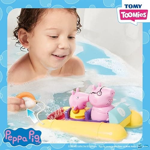Toomies Peppa Pig Bath Toys - Peppa’s Boat Adventure Bath Toy Set - Includes 2 Boat Toys and 5 Peppa Pig Figures - Peppa Pig Toy Boats - Toddler Bath Toys for 18 Months and Up thumbnail 5