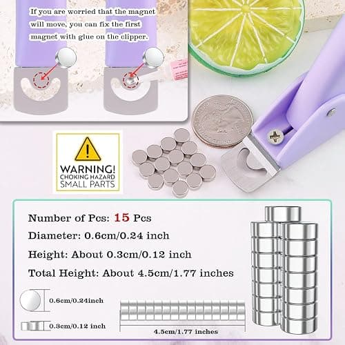 Light Purple Nail Clippers with Magnets Sizers for Acrylic Nails, Artificial Fake Nail False Nail Tip Cutter Trimmer Manicure Pedicure Sharp Blade Clip Tool For Salon Home Art Beauty thumbnail 2