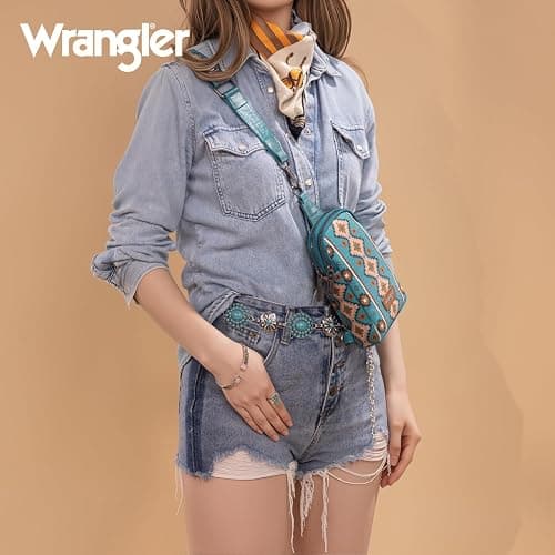 Wrangler Aztec Sling Bag - Southwest Crossbody Trendy Chest Bag thumbnail 3