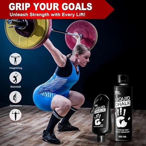 12 oz Pro Grade Liquid Chalk Mess-Free Gym Chalk for Weightlifting, Gymnastics, Rock Climbing, Dancing, Dries in Seconds. Package May Vary. thumbnail 6