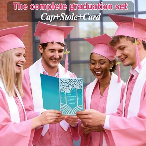 multiwins Graduation Cap, White Stole & Graduation Card Set - Adjustable Cap with 2026 Tassel for High School & Bachelor thumbnail 5