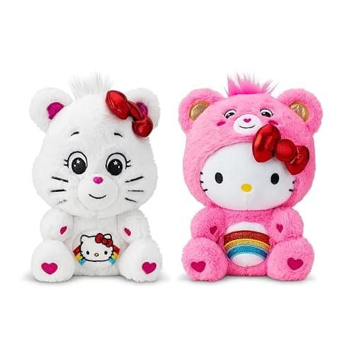 Care Bears Hello Kitty Loves Cheer Bear 10" Collectible Plush 2-Pack - Soft, Huggable Material! - Hello Kitty Loves Cheer Bear 10" Plush 2-pack thumbnail 3