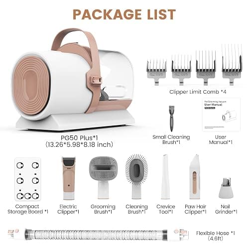 Dog Grooming Vacuum, Pet Grooming Kit, Dog Clipper Nail Trimmer Grinder, 2.5L Dust Cup 7 Grooming Tools 11000Pa Dog Vacuum for Shedding Grooming, Pet Grooming Vacuum for Dogs, Home Cleaning, PG50 Plus thumbnail 9