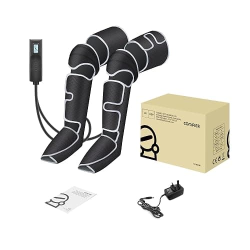 COMFIER Leg Massager Machine, Knee Massager with Heat,4D Kneading Calf Massager,Gifts for Men,Women,Leg Wraps Massage Boots for Relief,3 Heat Settings & 3 Intensities,Black thumbnail 9