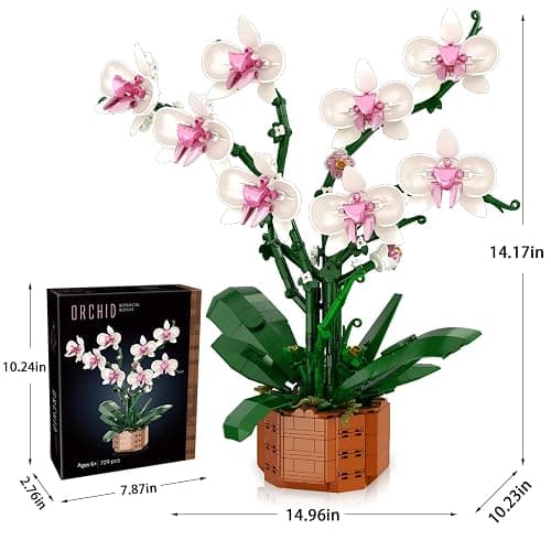 729-Piece Artificial Flower Building Blocks Set - DIY Home Decoration Kit for Adults, Mothers Day, Girlfriends, Mom, Birthday, Valentine's Day Gifts thumbnail 3