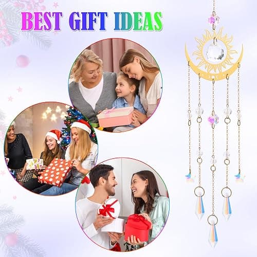 Crystal Suncatcher, Suncatchers for Windows Hanging Indoor Outdoor Prism Rainbow Maker Home Garden Decor for Thanks Giving Valentines's and Mother's Day thumbnail 5
