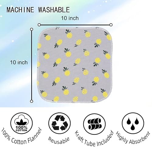 Paperless Towels Roll Washable Cotton Cloth, Reusable Paper Towels - 25 Pack with Durable Cardboard Roll - 10" X 10" Zero Waste Reusable Napkins Eco Friendly thumbnail 2