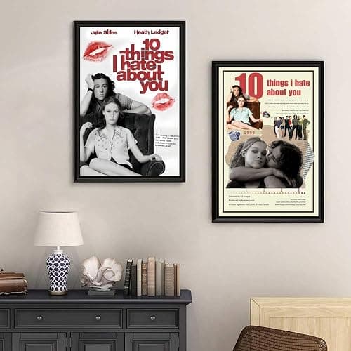 (Set of 2) 10 Things I Hate About You Poster 12x18inch(30x45cm) Vintage Movie Canvas for Bedroom Posters for Room Aesthetic Wall Art Decor Posters & Prints Posters Sty thumbnail 3