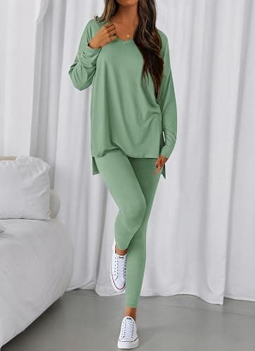 BTFBM Two Piece Sets for Women 2025 Casual Lounge Set Matching Oversized Shirts Leggings Workout Airport Travel Outfits thumbnail 2