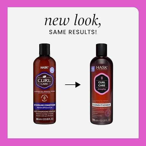 HASK Curl Care Shampoo + Conditioner Set with Coconut and Argan Oil | For Curly Hair, Sulfate-Free, Paraben-Free, Gluten-Free, Vegan, Cruelty-Free, Color Safe | 12oz each thumbnail 2