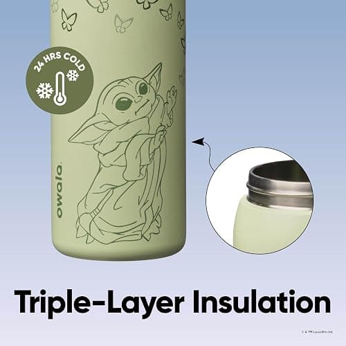 Owala Star Wars FreeSip Insulated Stainless Steel Water Bottle with Straw for Sports, Travel, and School BPA-Free Sports Water Bottle, 32 oz, GroGu thumbnail 6