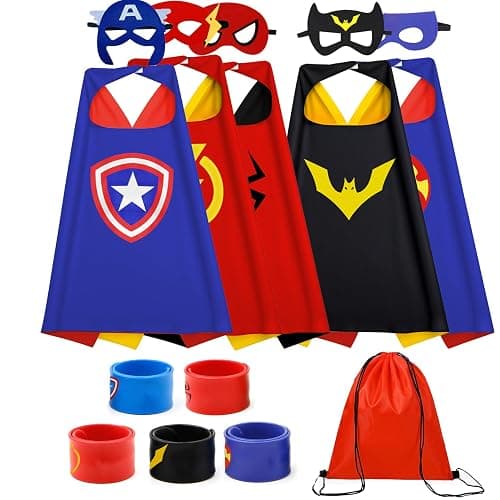 Kids Capes Set and Wristbands Kids Costumes Halloween Christmas Cosplay Dress Up for Boys Girls - Image 1
