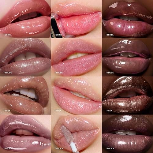 ENTROPY MAKEUP Tulle Lip Gloss, Lightweight 3D Pearl Shimmer, Ultra-Gloss High Shine, Non-Sticky Moisturizing Lip Gloss with Peptide Complex, Robe thumbnail 4