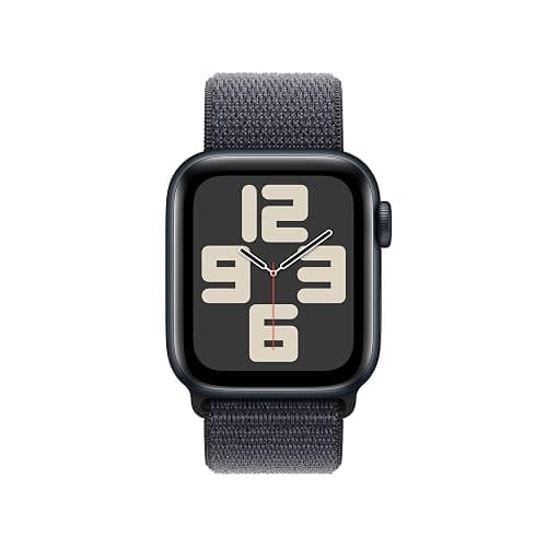 Apple Watch SE (2nd Gen) [GPS 40mm] Smartwatch with Midnight Aluminum Case with Ink Sport Loop One Size. Fitness and Sleep Trackers, Crash Detection, Heart Rate Monitor, Carbon Neutral thumbnail 2