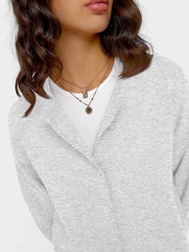 Trendy Queen Cropped Cardigan Sweaters for Women Lightweight Crop Knit Y2k Fall Outfits Fashion Clothes 2025 thumbnail 5