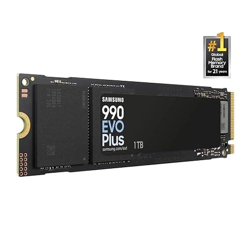 Samsung 990 EVO Plus SSD 1TB, PCIe Gen 4x4, Gen 5x2 M.2 2280, Speeds Up-to 7,150 MB/s, Upgrade Storage for PC/Laptops, HMB Technology and Intelligent Turbowrite 2.0, (MZ-V9S1T0B/AM) thumbnail 2