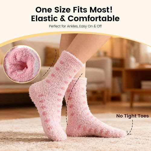 UPCOZY Fluffy Fuzzy Socks Gifts for Women,Winter Cozy Soft Warm Plush Socks Gifts for girlfriend. thumbnail 5