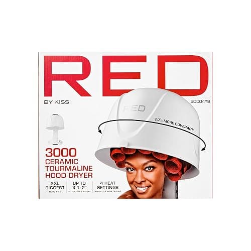 Red by Kiss 3000 Ceramic Tourmaline Professional Hood Dryer, 4 Heat Settings Blow Dryer for Home & Salon, Height Adjustable Convenient Big Hood Size Extra Coverage (1875 Wattage) thumbnail 5