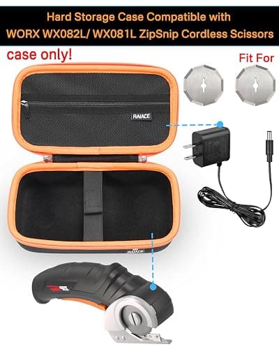 RAIACE Hard Storage Case Compatible with WORX WX082L/ WX081L ZipSnip Cordless Electric Scissors, Protective Carrying Bag. (case only)-Black thumbnail 4