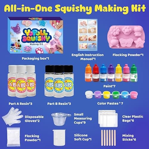 YoPoll DIY Squishy Making Kit for Kids, Complete Mixing Tools Craft Kits, Easter Birthday Gift, Arts and Crafts for Kids & Teens 8-12, Toys for Girls Ages 5-7 thumbnail 4