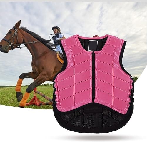 PerGar Children Equestrian Vest, Foam pad Safety Riding Equipment, Children Equestrian Protective Clothing, Pink Unisex Equestrian Protective Vest thumbnail 8