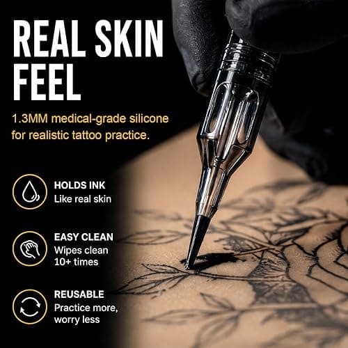 Blank Tattoo Practice Skin - Jconly 30Pcs Double Sides Fake Skin Tattoo Skin for Practicing, 8×6 in Soft Practice Skin for Beginners and Experienced Tattoo Artists… thumbnail 2