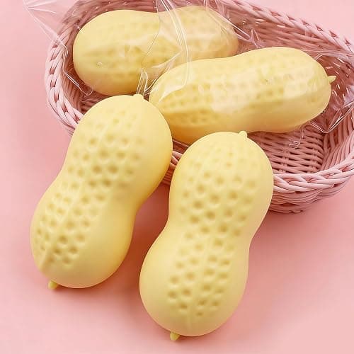 Peanut Squishies Toys,Peanut Squishies Slow Rising Stress Relief Toy,Squeeze Dough Ball Stress Relief HandToys,TabaSquishies for Easter Gifts,Cute Anxiety Relief Toys, for Adults (Yellow-1pcs) thumbnail 4