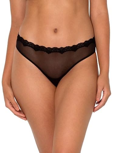 Smart & Sexy Women's Mesh & Lace Thong Panties, Available in Multi Packs thumbnail 4