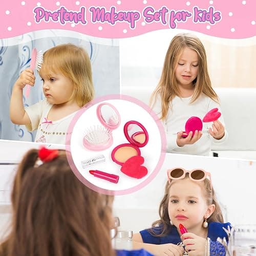 Oisacirg Play Purse 32PCS with Watch Makeup, Princess Toys for Girls 3-12 | Handbag, Phone, Bottle, Scarf Makeup Kit for Princess Role Play, Birthday Party, Mom-Daughter Fun, Multi-Scene Pretend Play thumbnail 6