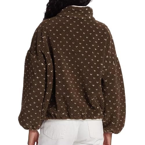 Hixiaohe Fleece Sweatshirt for Women Winter Long Sleeve High Neck Fuzzy Sherpa Pullover Jacket Warm Outerwear with Pockets thumbnail 3