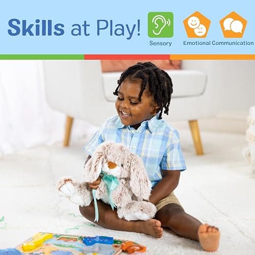 Melissa & Doug Burrow Bunny Stuffed Animal Plushie with Big Feet, Floppy Ears & Fluffy Tail, Adorable Pretend Play Toddler Toys for Girls & Boys 3+ thumbnail 5