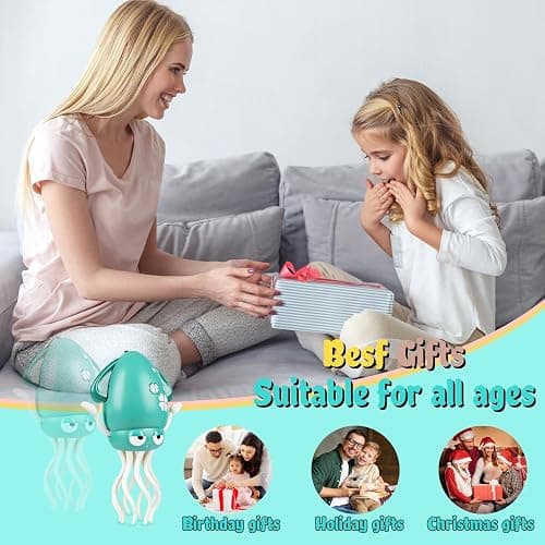 Electric Dancing Octopus Baby Toy, Dancing Squid Crawling Toys,Automatic Evasion Octopus Toy with Led Light and Music, Interactive Entertainment for Baby Sensory Development Birthday Gifts(Green) thumbnail 7