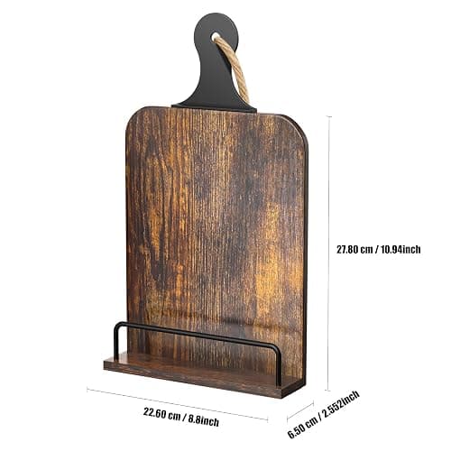 KLM Kitchen Cookbook Stand - Recipe Book Holder for Cooking, Organising and Storage - Perfect Home Shelf Decor and Wedding Retirement Gift for Woman (Brown) thumbnail 3
