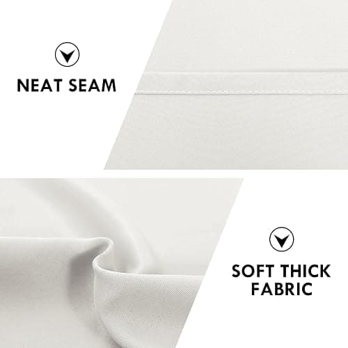 DWCN Blackout Curtains for Bedroom Living Room 42 x 84 Inch Long Ivory | 2 Panels Set, Room Darkening, Thermal Insulated, Light Blocking, Rod Pocket Drapes, Noise Reducing Window Treatments thumbnail 7