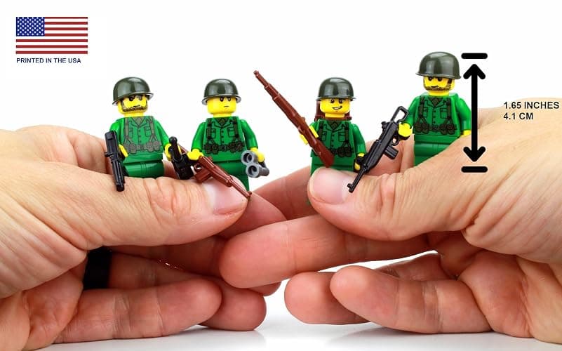 Battle Brick Collectible US Army WW2 Soldiers Complete Squad Custom Collectible Minifigures | Printed in the USA | Genuine Military Minifig | 1.6 Inches Tall | Great Gift for Teen to Adult AFOL thumbnail 2